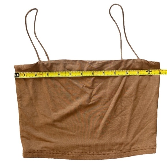 NWOT Cider Solid Brown Crop Spagetti Strap Top Size small - Picture 7 of 8